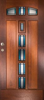 WK1342-1 jaren 30 glas in lood en boderaam
