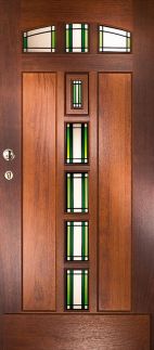 WK1342-2 jaren 30 glas in lood en boderaam